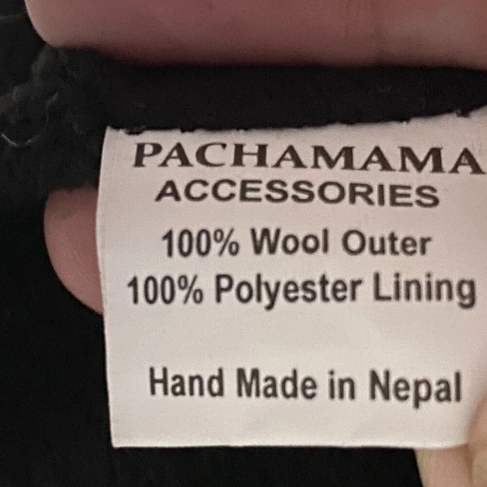 Pachamama Wool Lined Hand Knit in Nepal Sporty School Gorpcore Ski Knit Hat OS
